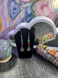 Image 3 of Rasta Themed Leaf Dangles