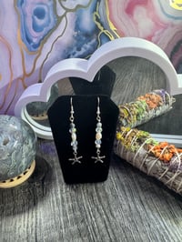 Image 2 of Pearl Star Fish Earrings 