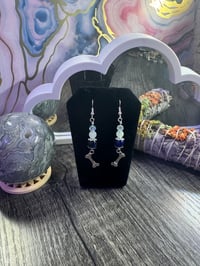 Image 2 of Blue Dog Bone Dangle Earrings