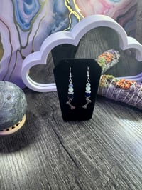 Image 4 of Blue Dog Bone Dangle Earrings