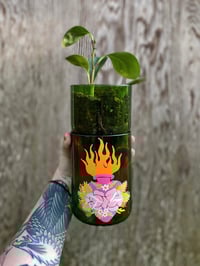 Image 1 of Neon Sacred Heart Upcycled Planter 