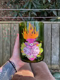 Image 2 of Neon Sacred Heart Upcycled Planter 