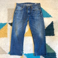 Image 1 of Sugar Cane indigo dyed selvedge zip fly star highwater jeans, size 34