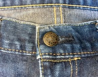 Image 3 of Sugar Cane indigo dyed selvedge zip fly star highwater jeans, size 34