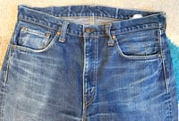Image 2 of Sugar Cane indigo dyed selvedge zip fly star highwater jeans, size 34