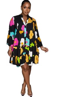 Image 1 of Colorful Floral Dress Baby doll dress