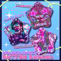 Image 1 of NSFW: Kink Achievement Holographic Buttons