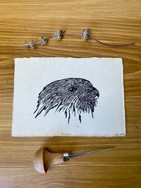 Image 1 of Merlin 5x7 Lino Cut print 