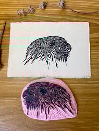 Image 2 of Merlin 5x7 Lino Cut print 