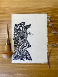 Image 1 of Red Fox Lino Cut Print 