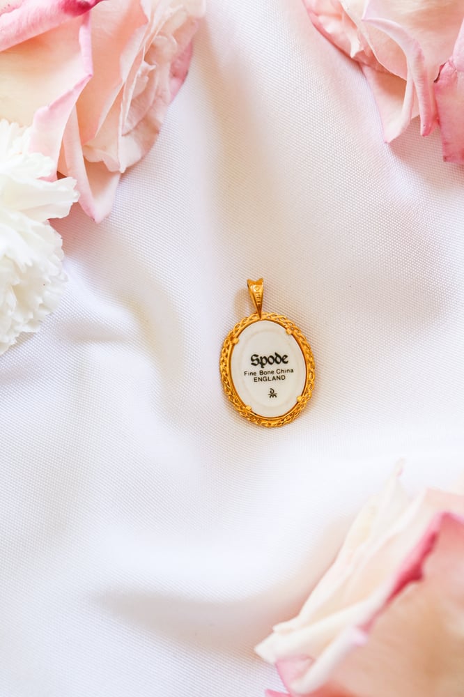 Image of Vintage Spode "Blue Window" Pendant from England with Certificate of Authenticity 