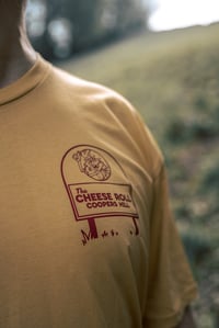 Image 2 of Cheese Roll 2025 T-Shirt - MUSTARD (Maroon Print) [PLACEHOLDER IMAGE]