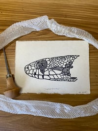 Image 1 of Gopher Snake Lino Cut Print 