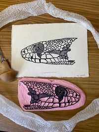 Image 3 of Gopher Snake Lino Cut Print 