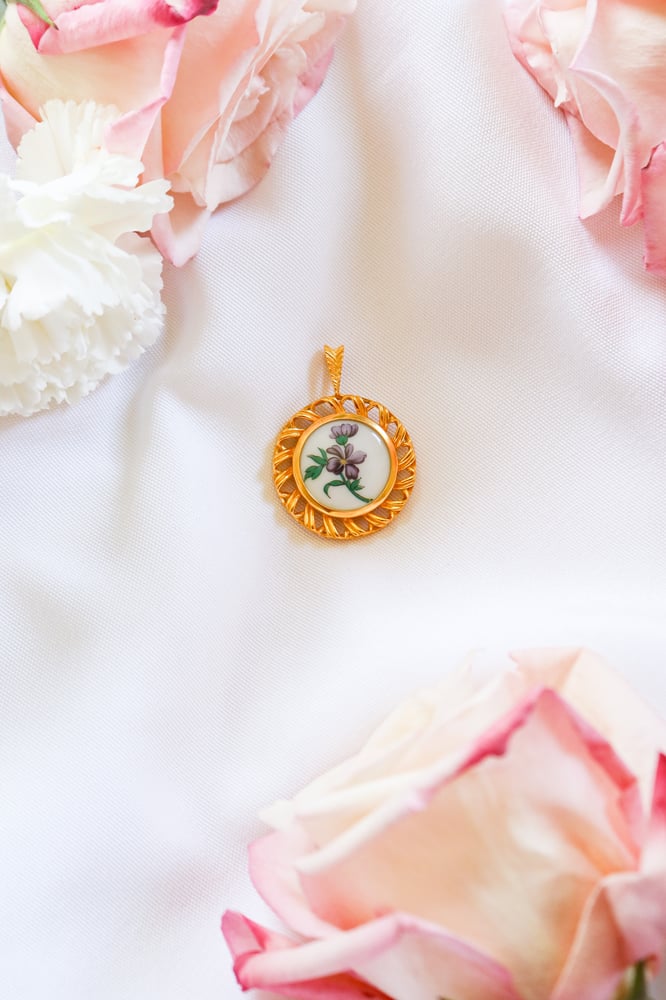 Image of Vintage Hutschenreuther Porcelain Pendant From Germany