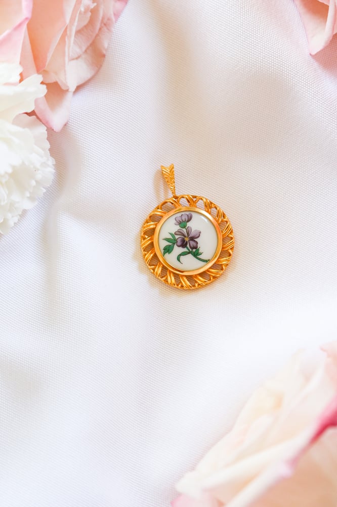 Image of Vintage Hutschenreuther Porcelain Pendant From Germany