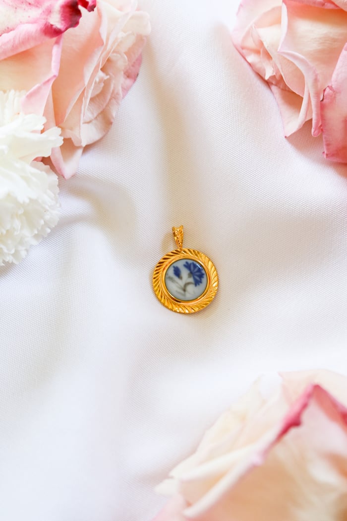 Vintage Bing and Grondahl Porcelain Pendant from Denmark