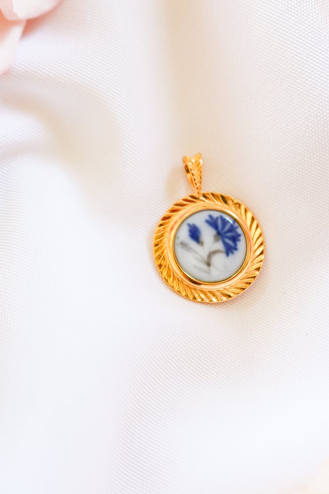 Image of Vintage Bing and Grondahl Porcelain Pendant from Denmark