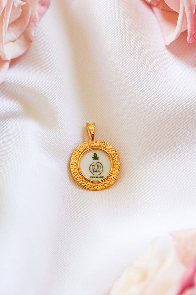 Image of Vintage Bing and Grondahl Porcelain Pendant from Denmark