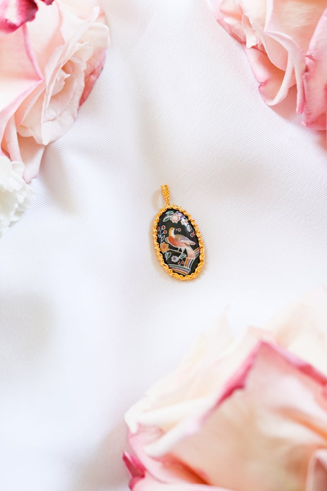 Image of Vintage Gorham Porcelain Pendant from the USA