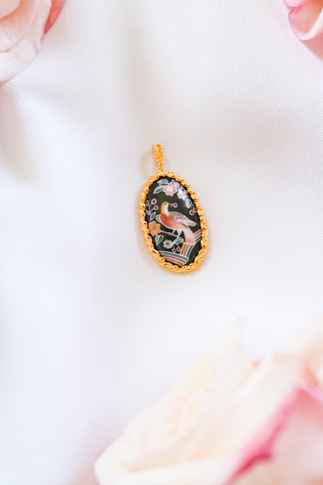 Image of Vintage Gorham Porcelain Pendant from the USA