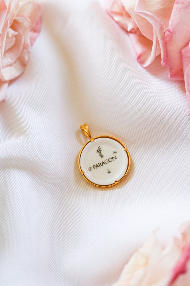 Image of Vintage Paragon Porcelain Pendant from England with Certificate of Authenticity 