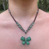 Image 1 of Green aventurine butterfly necklace 