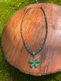 Image 2 of Green aventurine butterfly necklace 