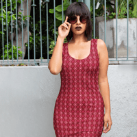 Image 1 of Red Grass Bodycon Mini Dress