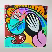 6X6 HAND PAINTED WOOD PANEL - FUNK