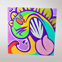 6X6 HAND PAINTED WOOD PANEL - RGYB