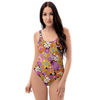 Image 4 of One piece swimsuit in Psychedelic Meadow pink