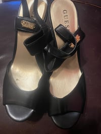 Image 1 of Black wedging sandal.