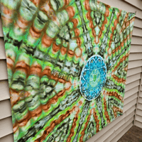 Image 2 of Mandala Ice Dyed Tie Dye (54x54) Wall Decor Tapestry