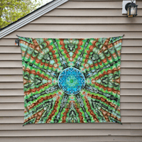 Image 5 of Mandala Ice Dyed Tie Dye (54x54) Wall Decor Tapestry