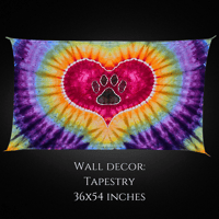 Image 1 of Pawprint Tie Dye Ice Dyed (36x54) Wall Decor Tapestry