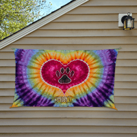 Image 8 of Pawprint Tie Dye Ice Dyed (36x54) Wall Decor Tapestry