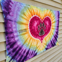 Image 3 of Pawprint Tie Dye Ice Dyed (36x54) Wall Decor Tapestry