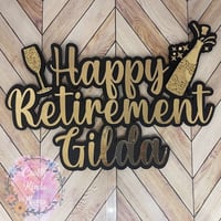 Image 1 of Retirement Custom Cake Topper and Cupcake Toppers
