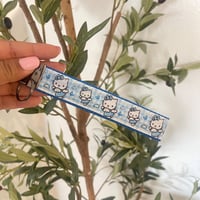 Image 2 of Handmade blue Hello Kitty Kawaii Wristlet Key Fob Keychains