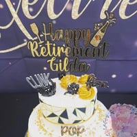 Image 3 of Retirement Custom Cake Topper and Cupcake Toppers