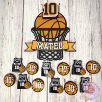 Image 4 of Basketball Custom Cake Topper w/ Cupcakes options for 12ct or 24ct