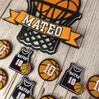 Image 5 of Basketball Custom Cake Topper w/ Cupcakes options for 12ct or 24ct