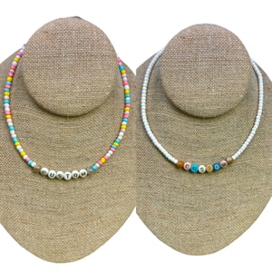 Image of Custom Glass Seed Bead Name Necklace