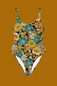 Image 2 of One piece swimsuit in Psychedelic Meadow blue