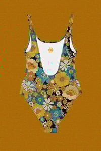 Image 3 of One piece swimsuit in Psychedelic Meadow blue