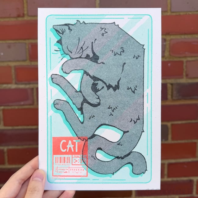 Packaged Cat (Riso Print)