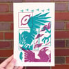 Crows Riso Print