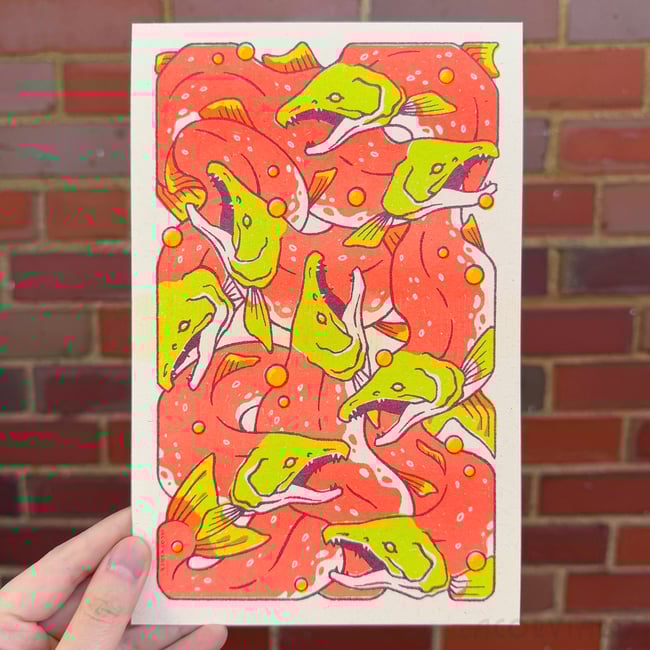 Salmon Run (Riso Print)