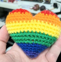 Image 1 of Crochet Pride Flag Heart Plushie